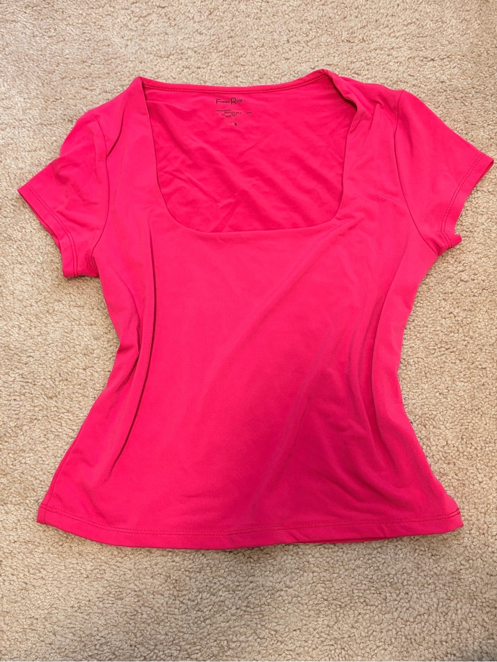 Fabletics Hot Pink Scoop Neck Short Sleeve Top